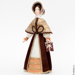 Doll Pushkin lady in hood 27 cm.