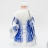 Кукла Дед Мороз из Великого Устюга в синей шубе серебро 33см