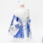 Doll Santa Claus from Veliky Ustyug in a blue fur coat silver 33cm