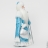 Doll Santa Claus under the Christmas tree in a turquoise coat 32cm