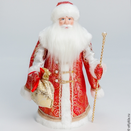 Doll Santa Claus under the tree red gold 30cm