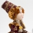 Кукла-грелка на чайник в бордовом платье 31см