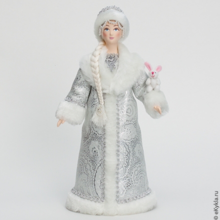 Doll Snow Maiden with a bunny 30cm
