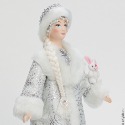 Doll Snow Maiden with a bunny 30cm