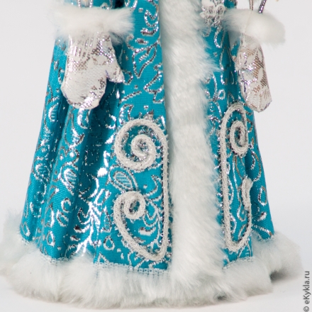 Doll Snow Maiden with mittens in a blue outfit 30cm.