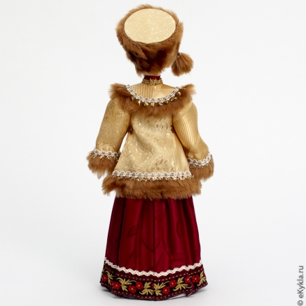 Doll Girl in a red winter suit 30 cm