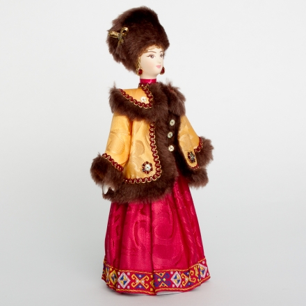Doll Girl in a red winter suit 30 cm