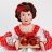 Кукла-грелка на чайник Купчиха с чайным набором 35см