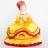 Doll-warmer on a teapot with a cup of tea yellow 30cm