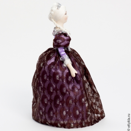 Doll Secular lady in a lilac dress 27cm